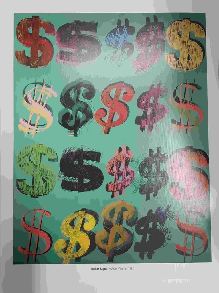 Lamina, litografia num 39: Dollar Signs por Andy Warhol (1981)