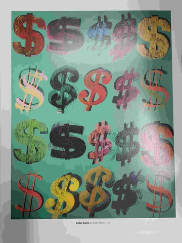 Lamina, litografia num 39: Dollar Signs por Andy Warhol (1981)
