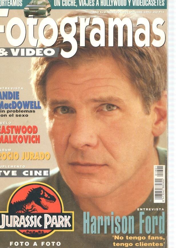 Fotogramas numero 1801, octubre 1993: Jurassic Park- Harrison Ford- Andie