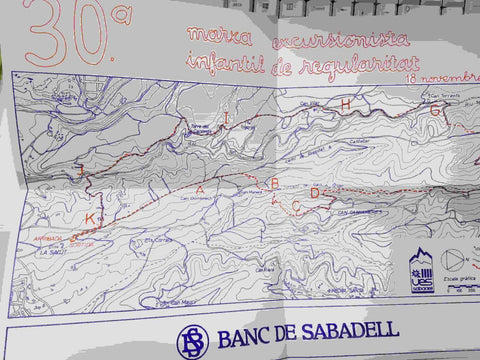 Mapa plegado: 30a Marcha excursionista infantil de regularitat, 18 novembre 1990. Banc de Sabadell