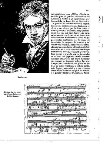 LAMINA 28272: Beethoven y pagina de la sonata Claro de Luna