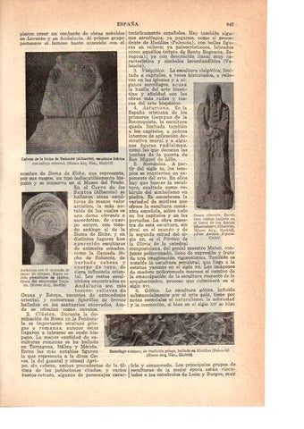 LAMINA 39045: Bicha de Balazote, sarcofago romano y Dama oferente del Cerro de los Santos