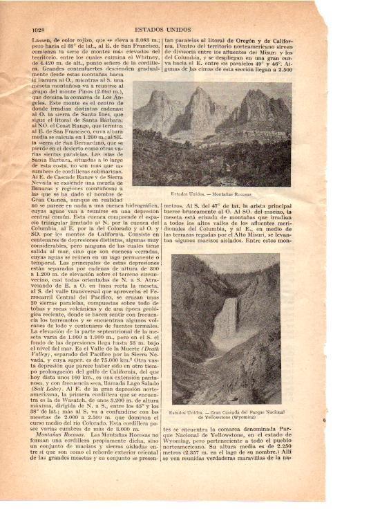 LAMINA 39068: Montañas Rocosas y Gran Cascada del Parque Yellowstone, Estados Unidos