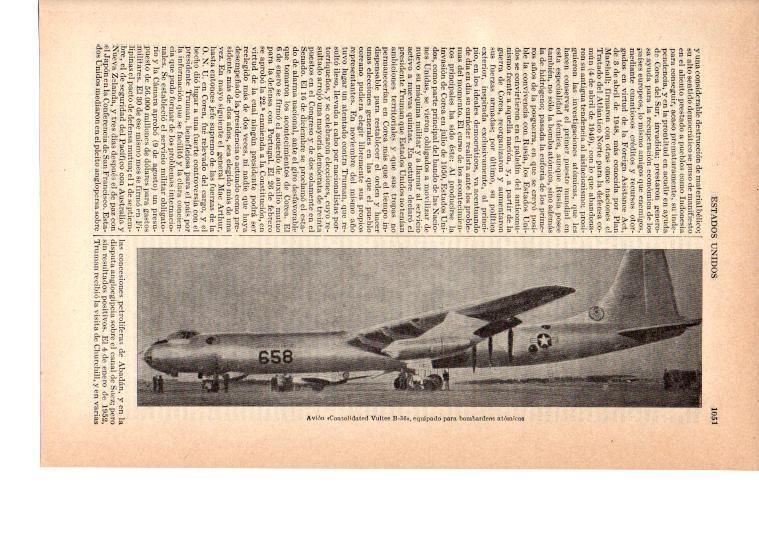 LAMINA 39071: Avion Consolidated Vultee B-36s