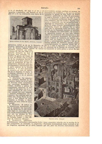 LAMINA 39041: Iglesia de San Martin en Fronista y catedral de Burgos