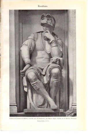 LAMINA 38993: Estatua de Lorenzo de Medicis, por Miguel Angel