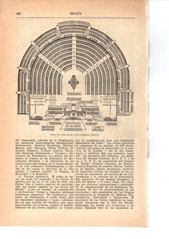 LAMINA 39023: Plano del salon de las Cortes Españolas