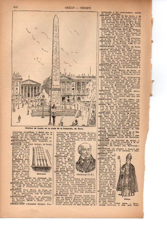 LAMINA 39162: Obelisco egipcio en Paris