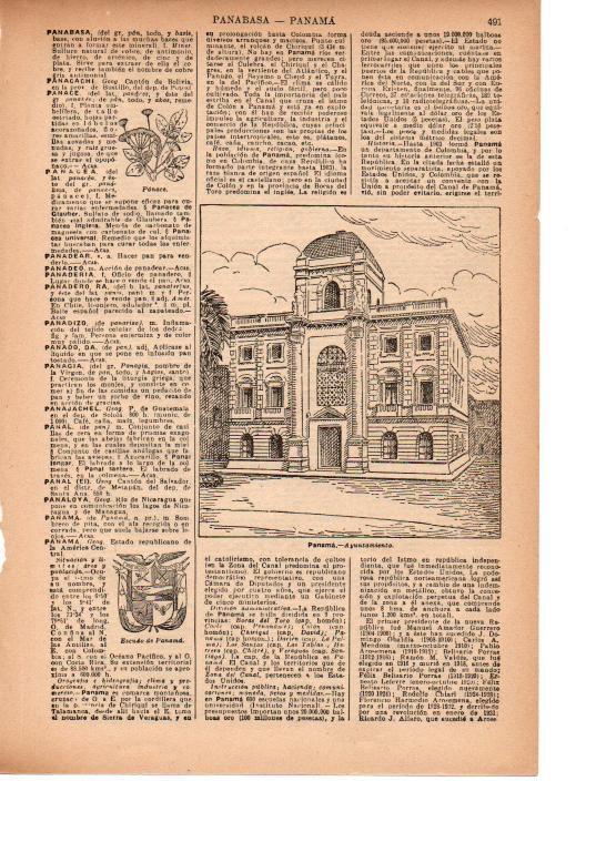 LAMINA 39179: Ayuntamiento y escudo de Panama