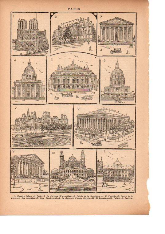 LAMINA 39182: Dibujos de edificos de Paris