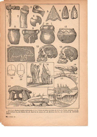 LAMINA 39205: Ejemplos de arte prehistorico