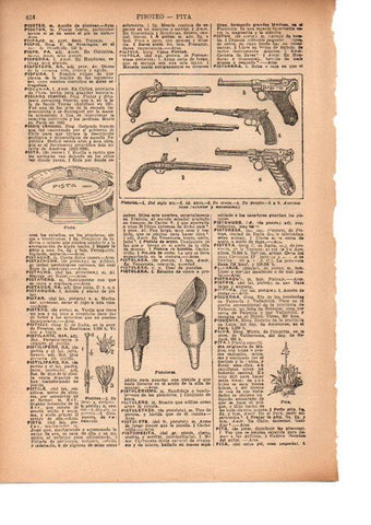 LAMINA 39196: Tipos de pistolas