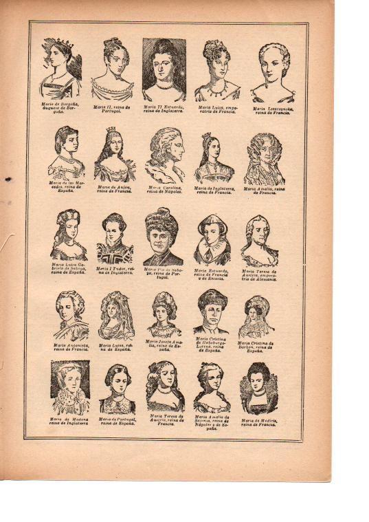 LAMINA 39114: Reinas y princesas de Europa con el nombre de Maria