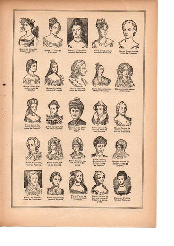 LAMINA 39114: Reinas y princesas de Europa con el nombre de Maria