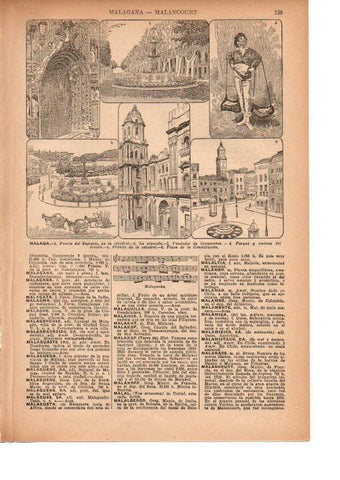 LAMINA 39106: Dibujos de edificios de Malaga
