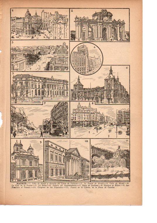 LAMINA 39104: Dibujos de edificios de Madrid