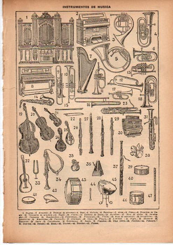 LAMINA 39147: Instrumentos de musica