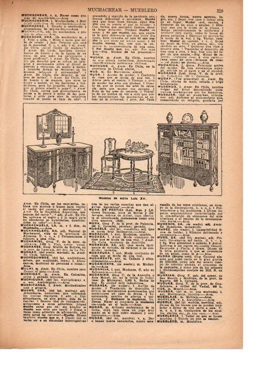 LAMINA 39142: Muebles de estilo Luis XV