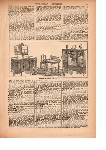 LAMINA 39142: Muebles de estilo Luis XV