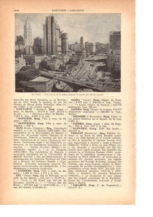 LAMINA 38841: Vista parcial de Sao Paolo, Brasil