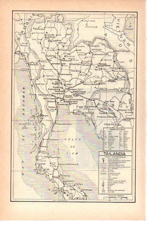 LAMINA 38858: Mapa de Tailandia