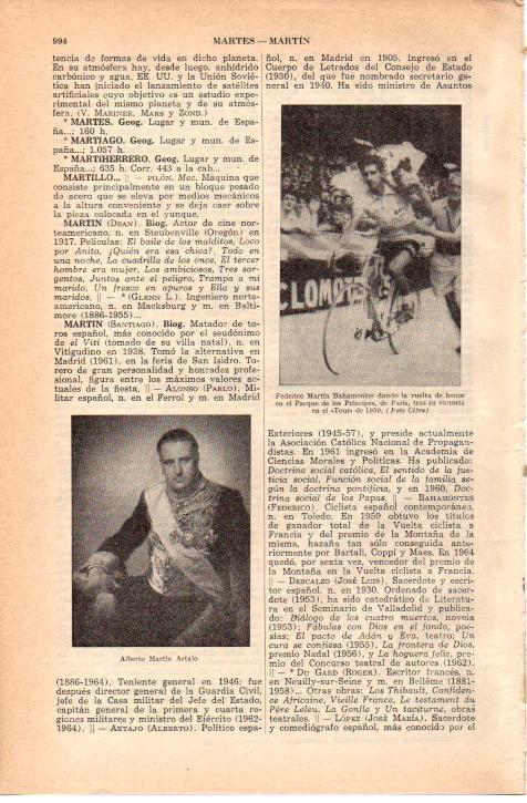 LAMINA 38773: Alberto Martin Artajo y Federico Martin Bahamontes