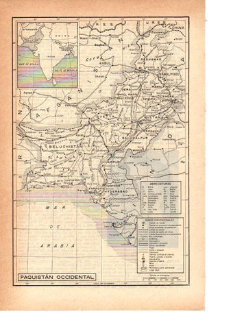 LAMINA 38804: Mapa de Paquistan occidental