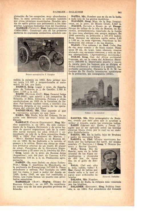 LAMINA 38938: Primer coche de T. Daimler y catedral de Dakar, Senegal