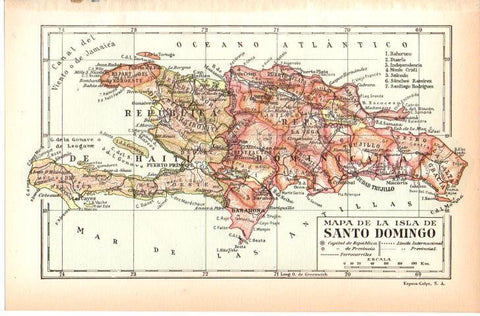 LAMINA 38961: Mapa de la isla de Santo Domingo