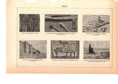 LAMINA 38973: Utensilios, edificios y pinturas del antiguo Egipto