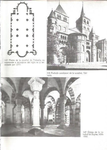 LAMINA V02590: Cripta, fachada y planta de la catedral de Treveris