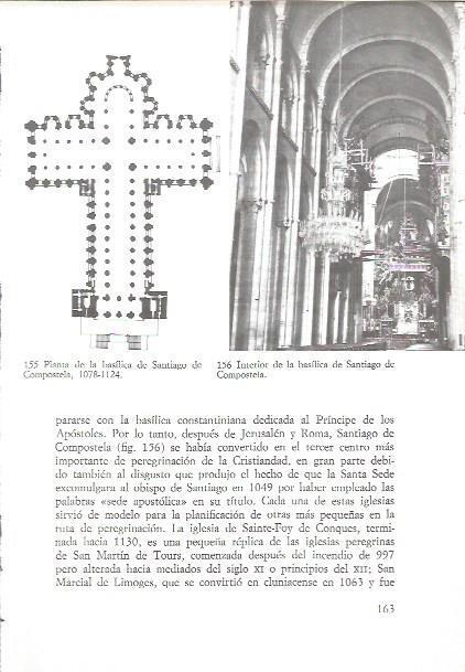 LAMINA V02594: Planta e interior de la basilica de Santiago de Compostela