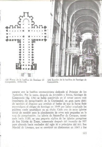 LAMINA V02594: Planta e interior de la basilica de Santiago de Compostela
