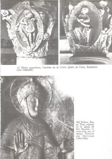 LAMINA V02598: Capiteles de la tercera iglesia de Cluny y relieve torre oriental reconstruido por el obispo Friedrich von Meissen