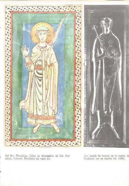 LAMINA V02599: San Pantaleon del Libro de Evangelios y Lauda de bronce de la tumba de Rudolph