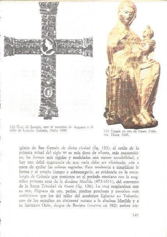 LAMINA V02584: Cruz de Lotario con el camafeo de Augusto y Virgen de oro de Essen