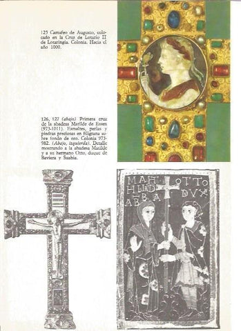 LAMINA V02583: Camafeo de Augusto en la Cruz de Lotario II de Lotaringia y cruz de la abadesa Matilde de Essen
