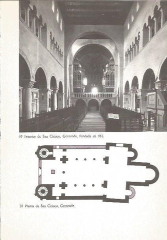 LAMINA V02561: Interior y planta de San Ciriaco en Gernrode