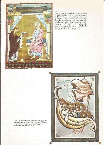 LAMINA V02574: Hillinus del Codex Hillinus y Cristo dormido del Evageliario de Hitda