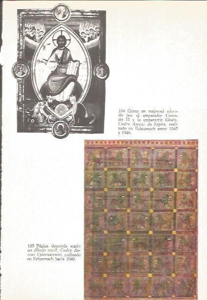 LAMINA V02576: Cristo en majestad del Codex Aureus de Espira y Pagina decorada del Codex Aureus Epternacensis