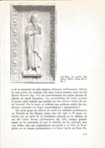 LAMINA V02580: Placa de marfil, San Mateo, Milan finales siglo X