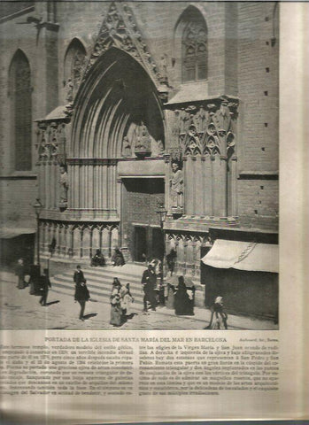 LAMINA V02653: Portada de la iglesia de Santa Maria del Mar, Barcelona