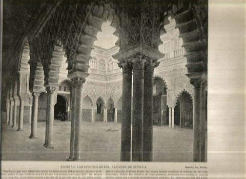 LAMINA V02666: Patio de las Doncellas del Alcazar de Sevilla 