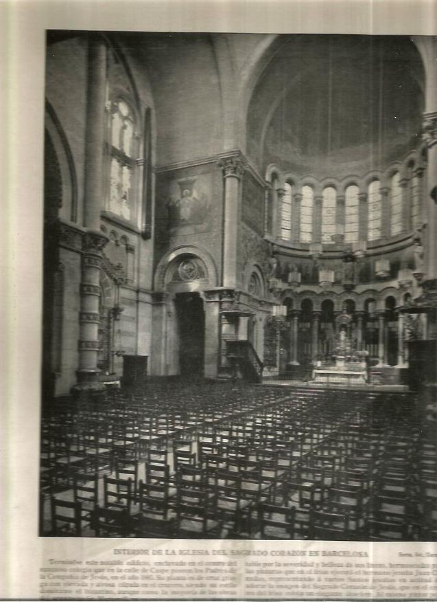 LAMINA V02667: Interior de la iglesia del Sagrado Corazon en Barcelona