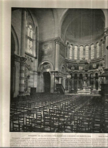 LAMINA V02667: Interior de la iglesia del Sagrado Corazon en Barcelona