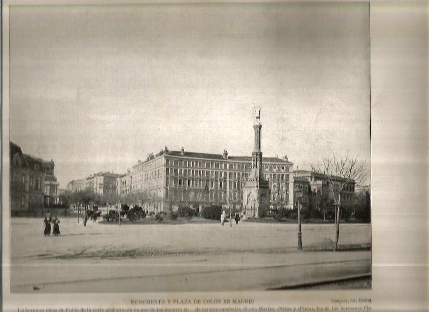 LAMINA V02642: Monumento y plaza de Colon en Madrid