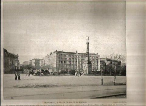 LAMINA V02642: Monumento y plaza de Colon en Madrid