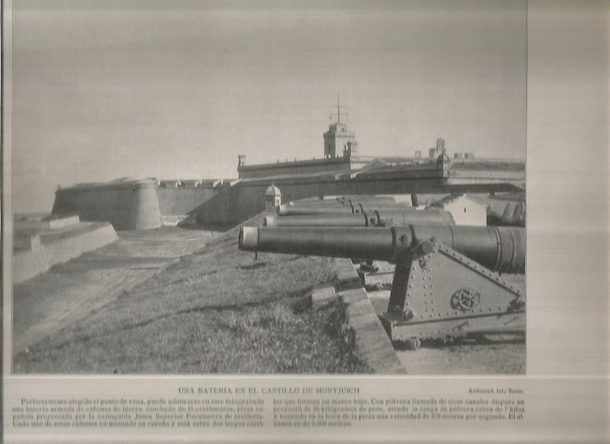 LAMINA V02629: Una bateria en el castillo de Montjuich
