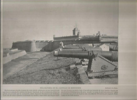 LAMINA V02629: Una bateria en el castillo de Montjuich