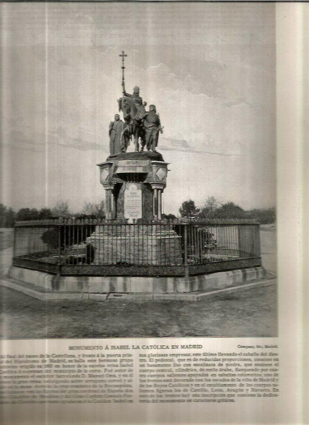 LAMINA V02637: Monumento a Isabel La Catolica en Madrid